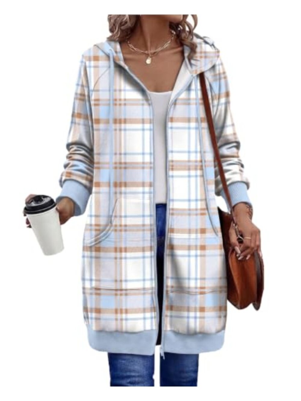 Zeagoo Women's Zip Up Hoodie Long Tunic Sweatshirt Oversized